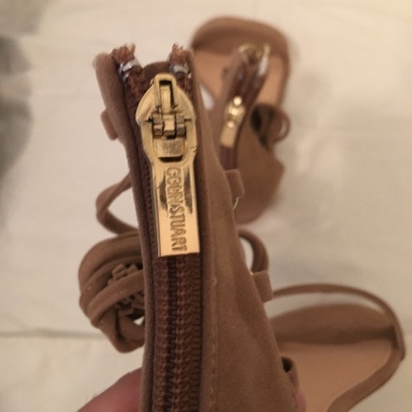 𝅺TAN and gold lace up wrap sandals Colin Stuart NEW - Picture 3 of 8